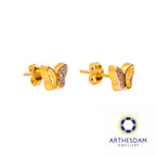 Arthesdam Jewellery 916 Gold Sparkle Studded Butterfly Earrings