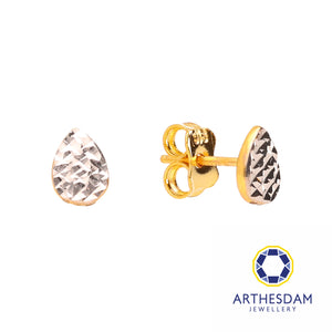 Arthesdam Jewellery 916 Gold Two-Toned Sparkly Raindrop Earrings