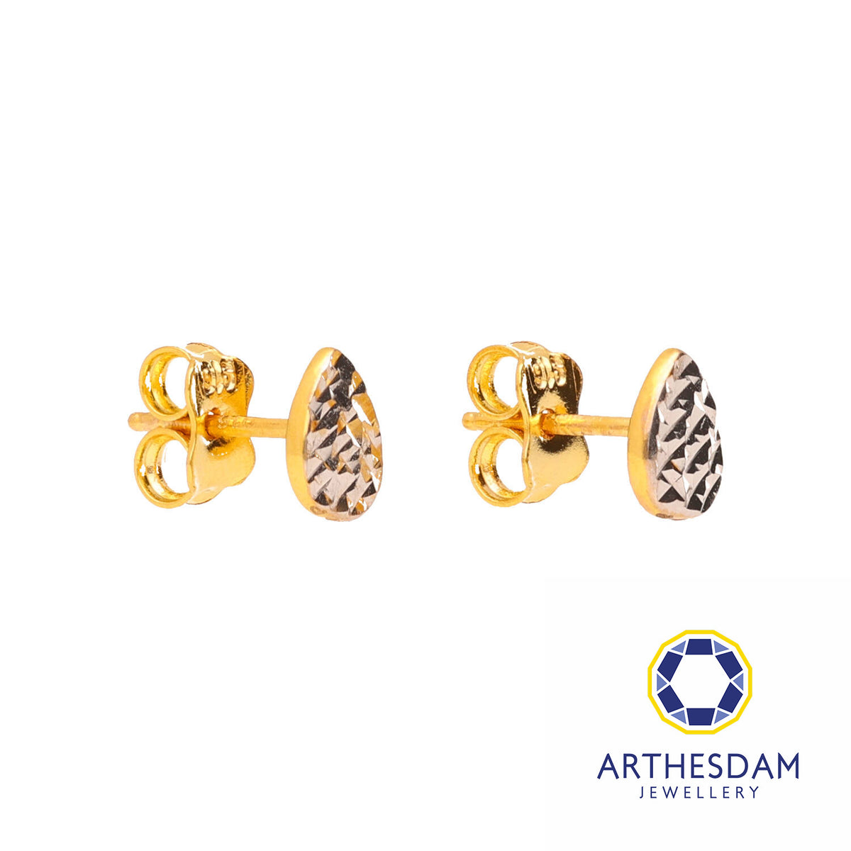 Arthesdam Jewellery 916 Gold Two-Toned Sparkly Raindrop Earrings