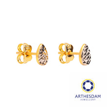 Load image into Gallery viewer, Arthesdam Jewellery 916 Gold Two-Toned Sparkly Raindrop Earrings
