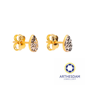 Arthesdam Jewellery 916 Gold Two-Toned Sparkly Raindrop Earrings