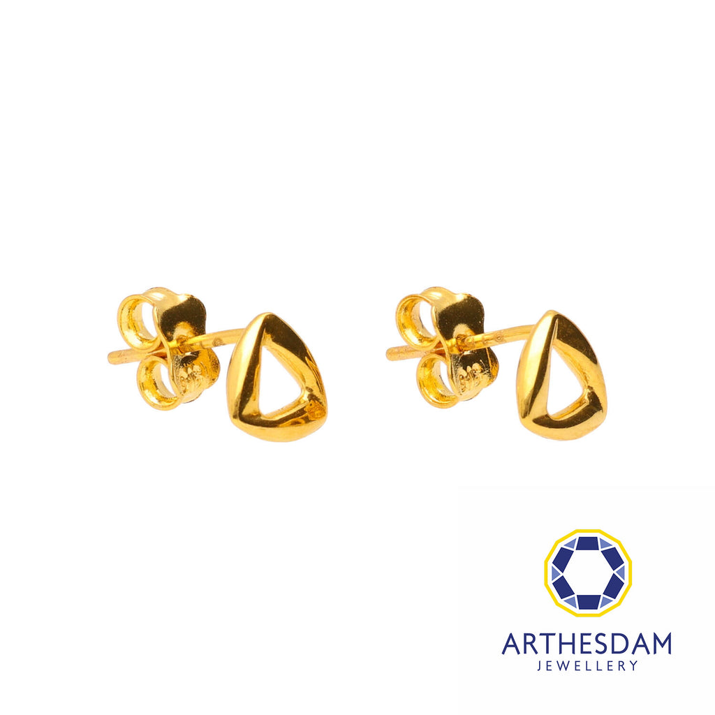 Arthesdam Jewellery 916 Gold Triangle Outline Earrings
