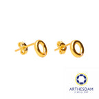 Arthesdam Jewellery 916 Gold Single Stone Circle Earrings