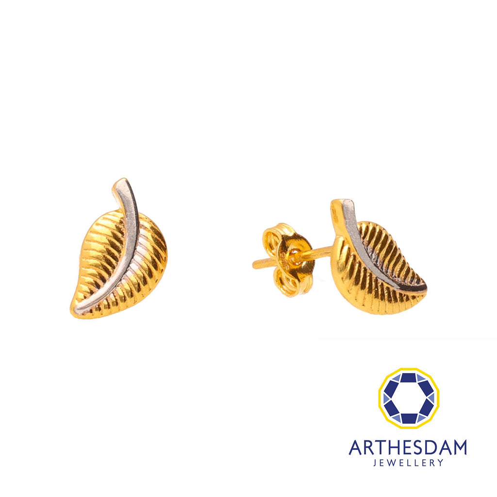 Arthesdam Jewellery 916 Gold Two-toned Leaf Earrings