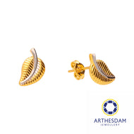 Arthesdam Jewellery 916 Gold Two-toned Leaf Earrings
