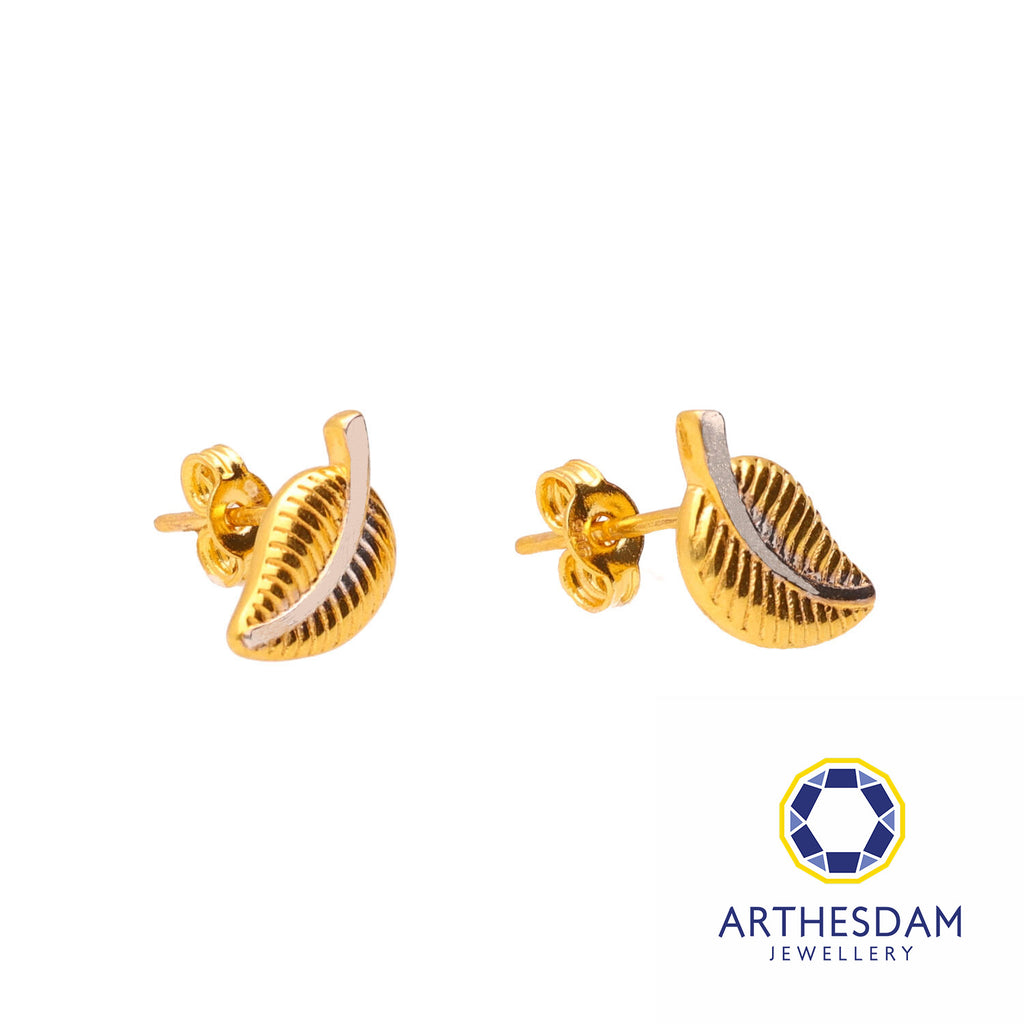 Arthesdam Jewellery 916 Gold Two-toned Leaf Earrings