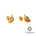 Arthesdam Jewellery 916 Gold Two-toned Leaf Earrings