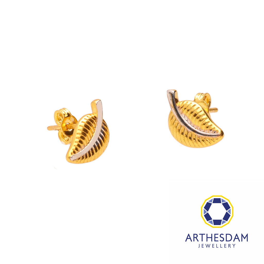 Arthesdam Jewellery 916 Gold Two-toned Leaf Earrings