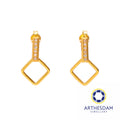 Arthesdam Jewellery 916 Gold Straight Dangle Diamond Shape Earrings