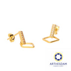Arthesdam Jewellery 916 Gold Straight Dangle Diamond Shape Earrings
