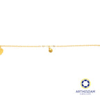 Arthesdam Jewellery 916 Gold Paper Clip Anklet With Charms