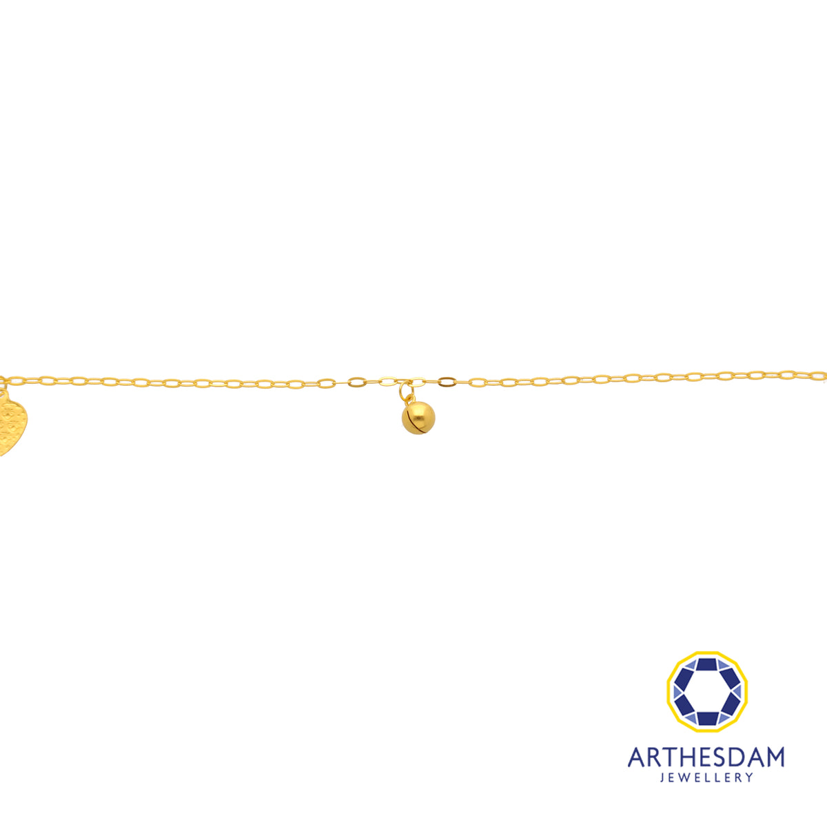 Arthesdam Jewellery 916 Gold Paper Clip Anklet With Charms