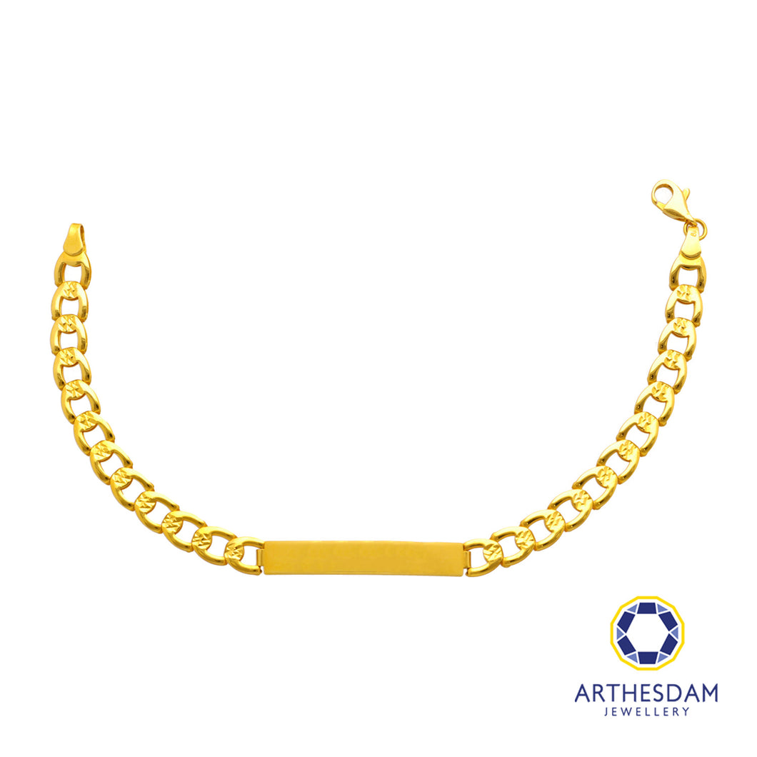 Arthesdam Jewellery 916 Gold Bar Curb Coco Bracelet