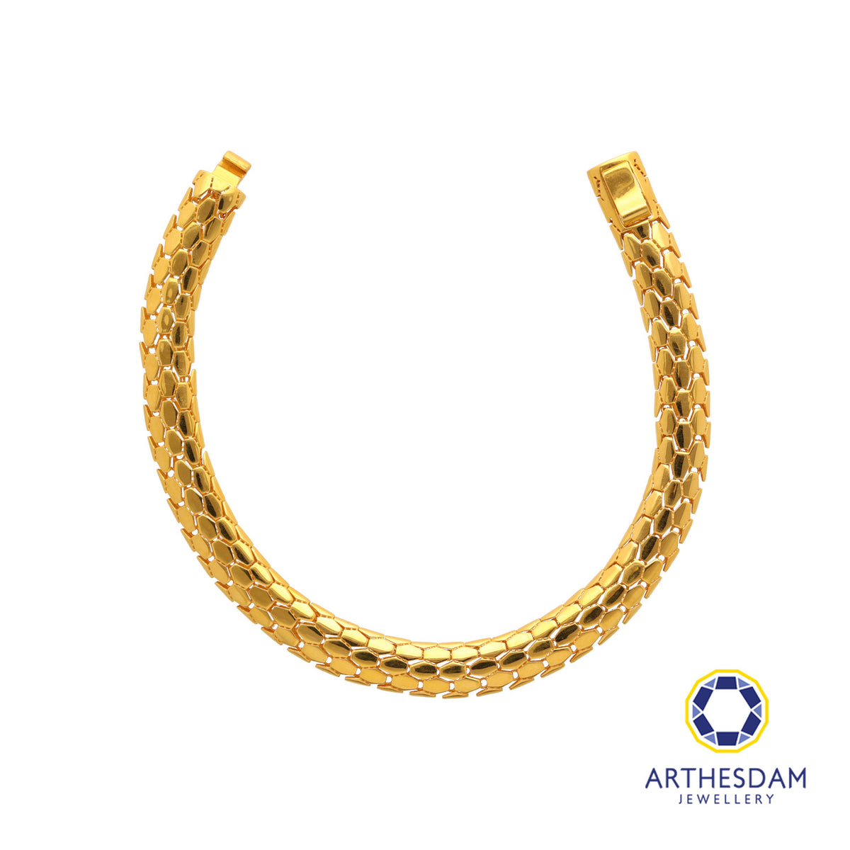 Arthesdam Jewellery 916 Gold Snake Bone Bracelet