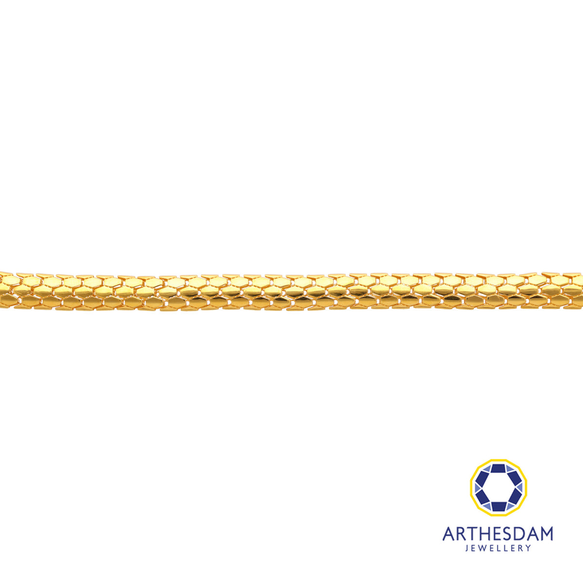 Arthesdam Jewellery 916 Gold Snake Bone Bracelet