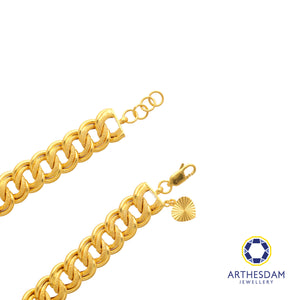 Arthesdam Jewellery 916 Gold Sandblasted Coco Thick Bracelet