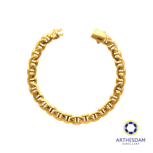 Arthesdam Jewellery 916 Gold Thick Soda Tab Link Bracelet