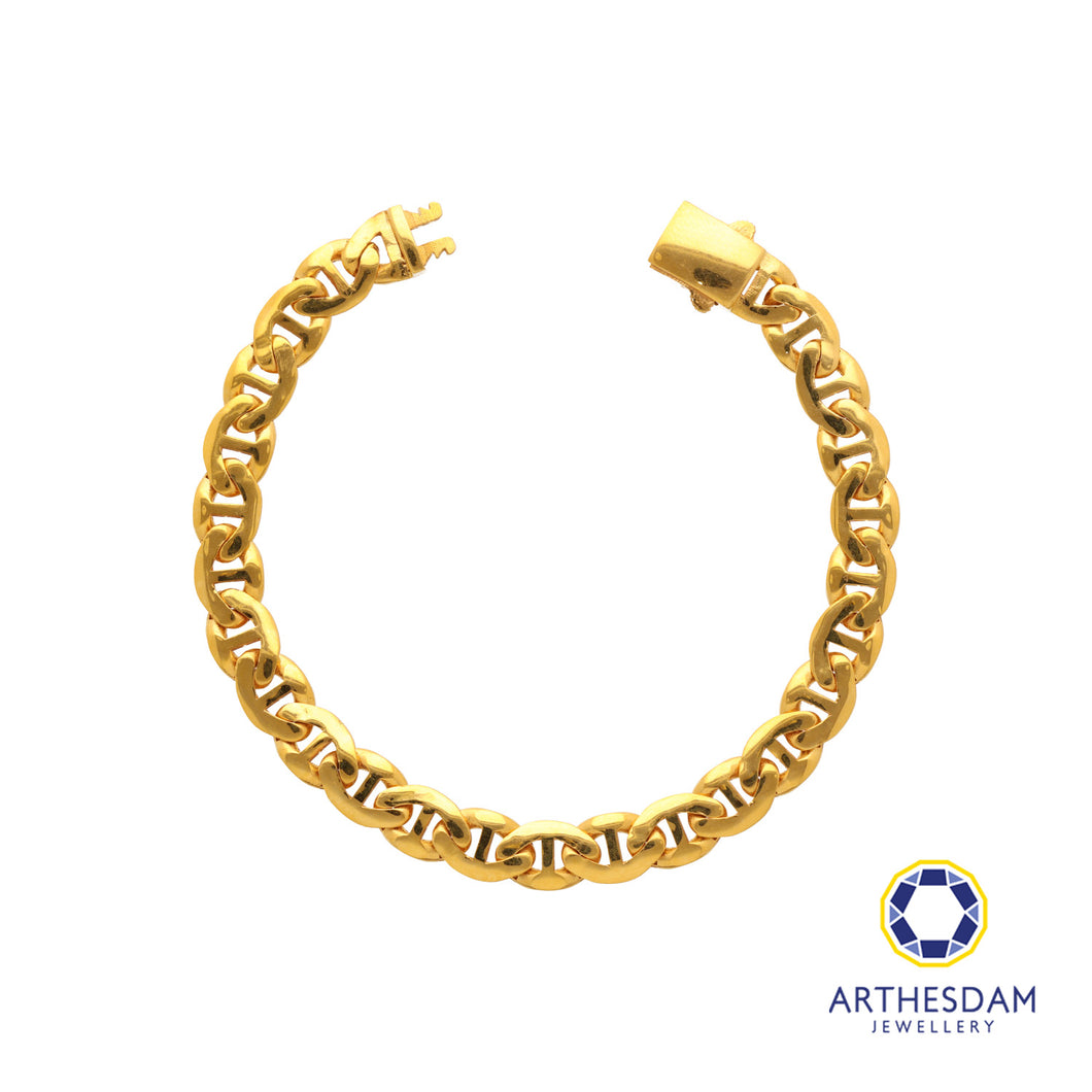 Arthesdam Jewellery 916 Gold Thick Soda Tab Link Bracelet