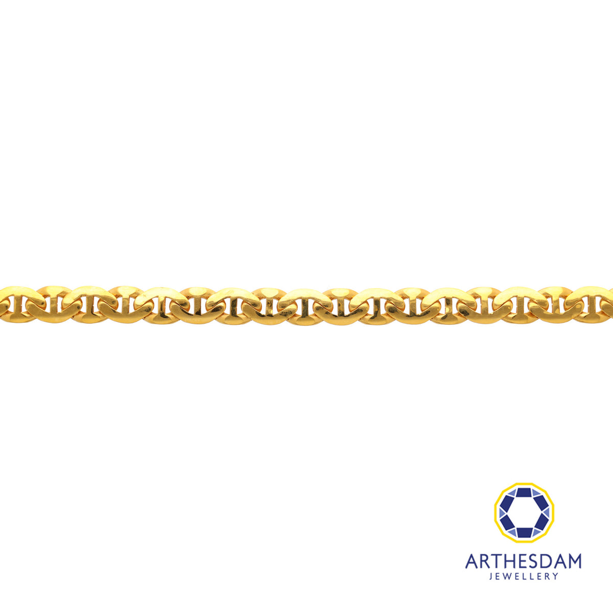 Arthesdam Jewellery 916 Gold Thick Soda Tab Link Bracelet