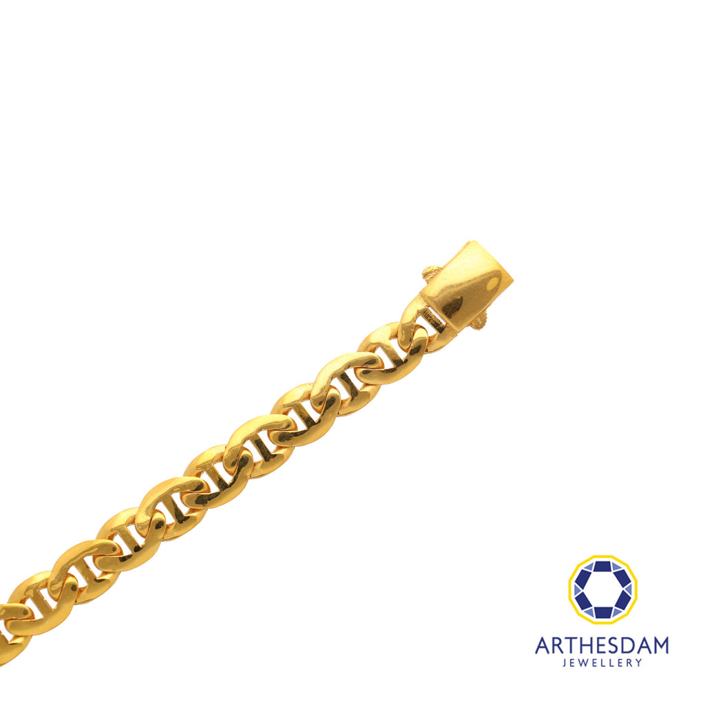 Arthesdam Jewellery 916 Gold Thick Soda Tab Link Bracelet
