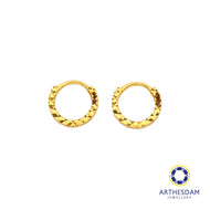 Arthesdam Jewellery 916 Gold Faceted Hoop Earrings