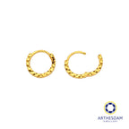 Arthesdam Jewellery 916 Gold Faceted Hoop Earrings