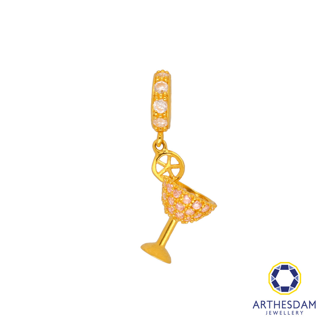 Arthesdam Jewellery 916 Gold Cocktail Glass Charm