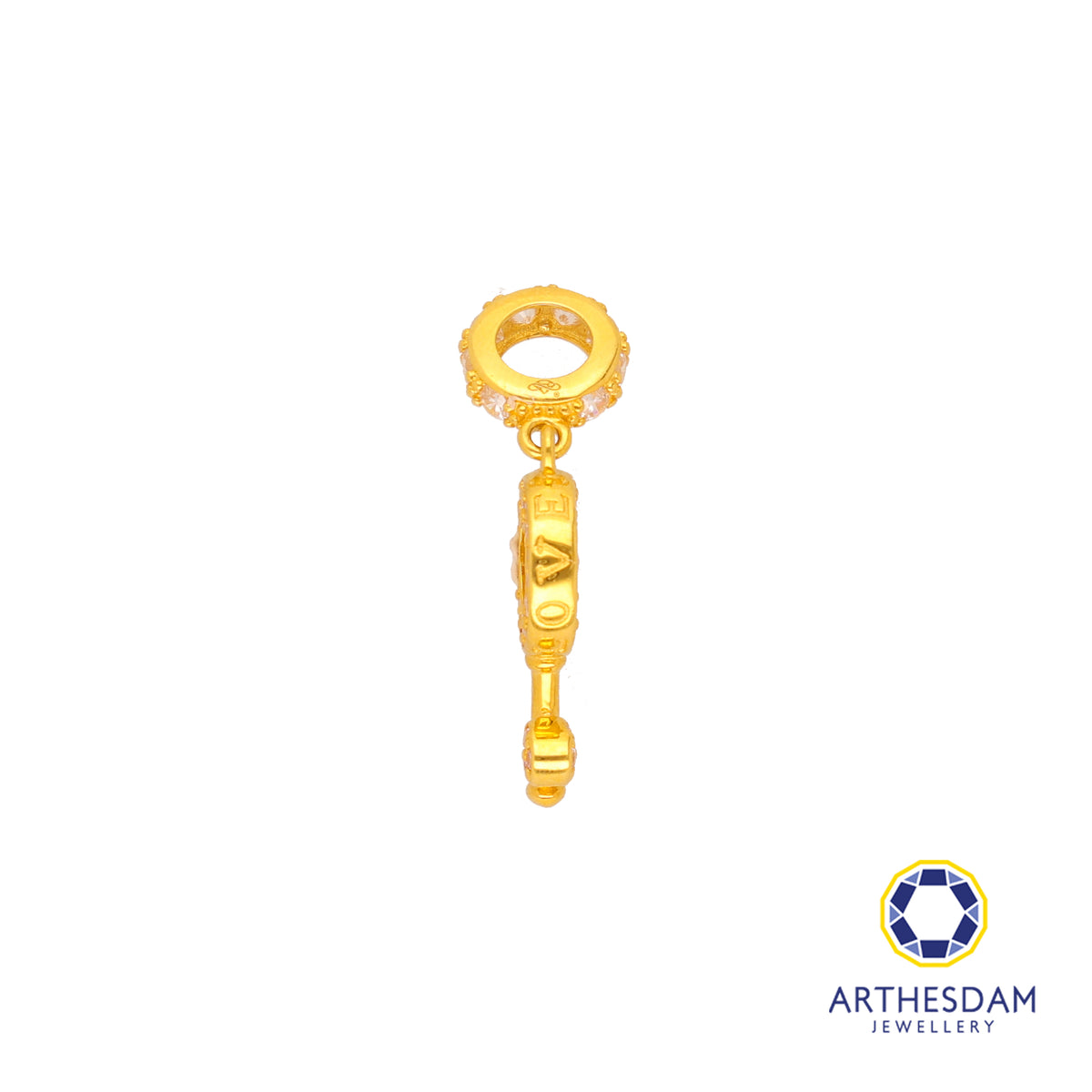 Arthesdam Jewellery 916 Gold Pink Key Heart Charm