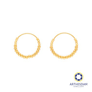 Arthesdam Jewellery 916 Gold Beaded Hoop Bali Earrings