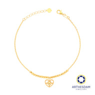 Arthesdam Jewellery 916 Gold Beaded Sparkle Heart Bracelet