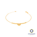 Arthesdam Jewellery 916 Gold Beaded Sparkle Heart Bracelet