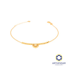 Load image into Gallery viewer, Arthesdam Jewellery 916 Gold Beaded Sparkle Heart Bracelet
