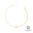 Arthesdam Jewellery 916 Gold Dotted Heart Outline Bracelet