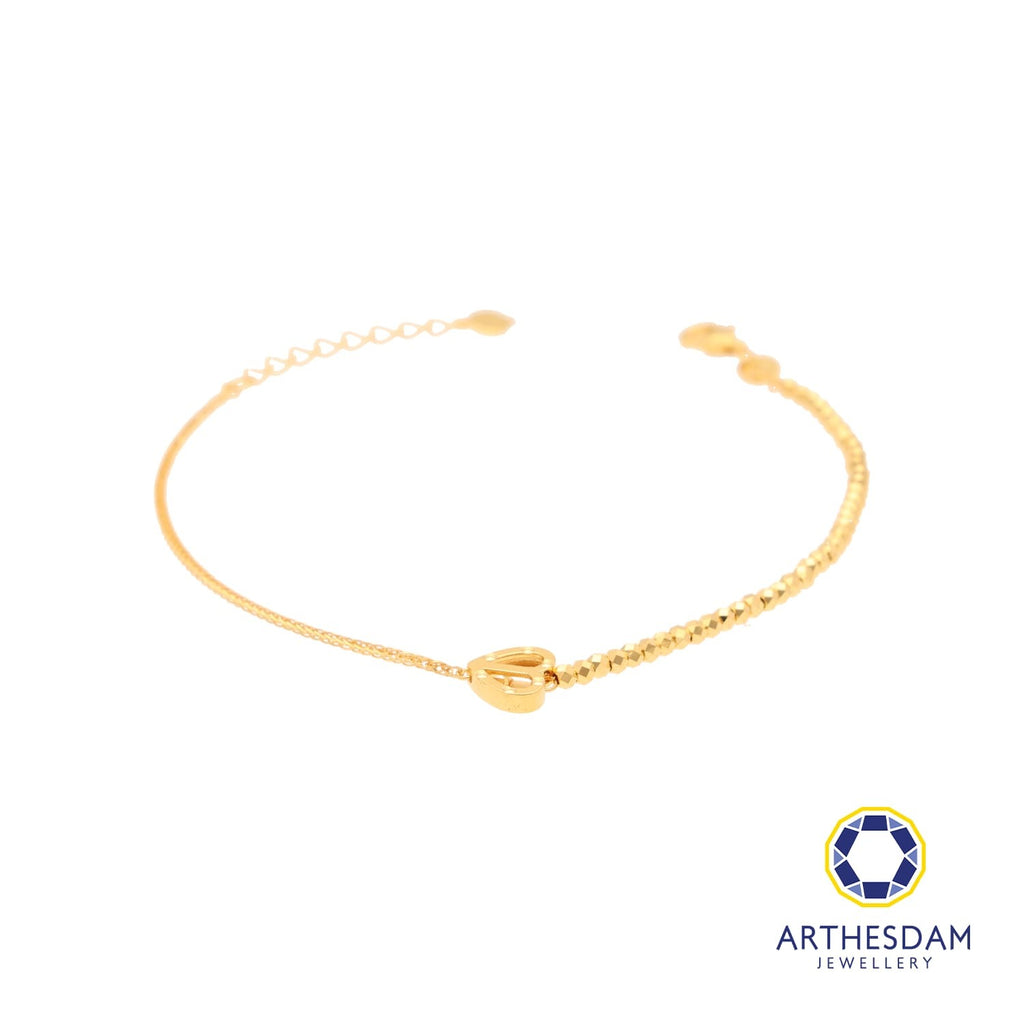 Arthesdam Jewellery 916 Gold Dotted Heart Outline Bracelet