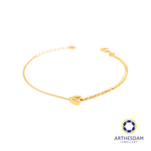 Load image into Gallery viewer, Arthesdam Jewellery 916 Gold Dotted Heart Outline Bracelet

