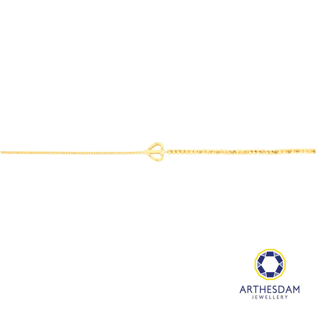 Arthesdam Jewellery 916 Gold Dotted Heart Outline Bracelet