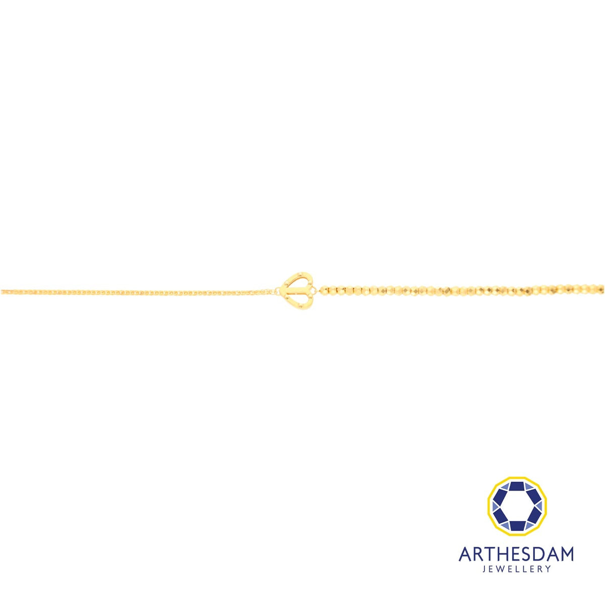 Arthesdam Jewellery 916 Gold Dotted Heart Outline Bracelet