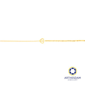 Arthesdam Jewellery 916 Gold Dotted Heart Outline Bracelet