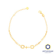 Arthesdam Jewellery 916 Gold Square and Diamond Bracelet