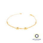 Arthesdam Jewellery 916 Gold Square and Diamond Bracelet