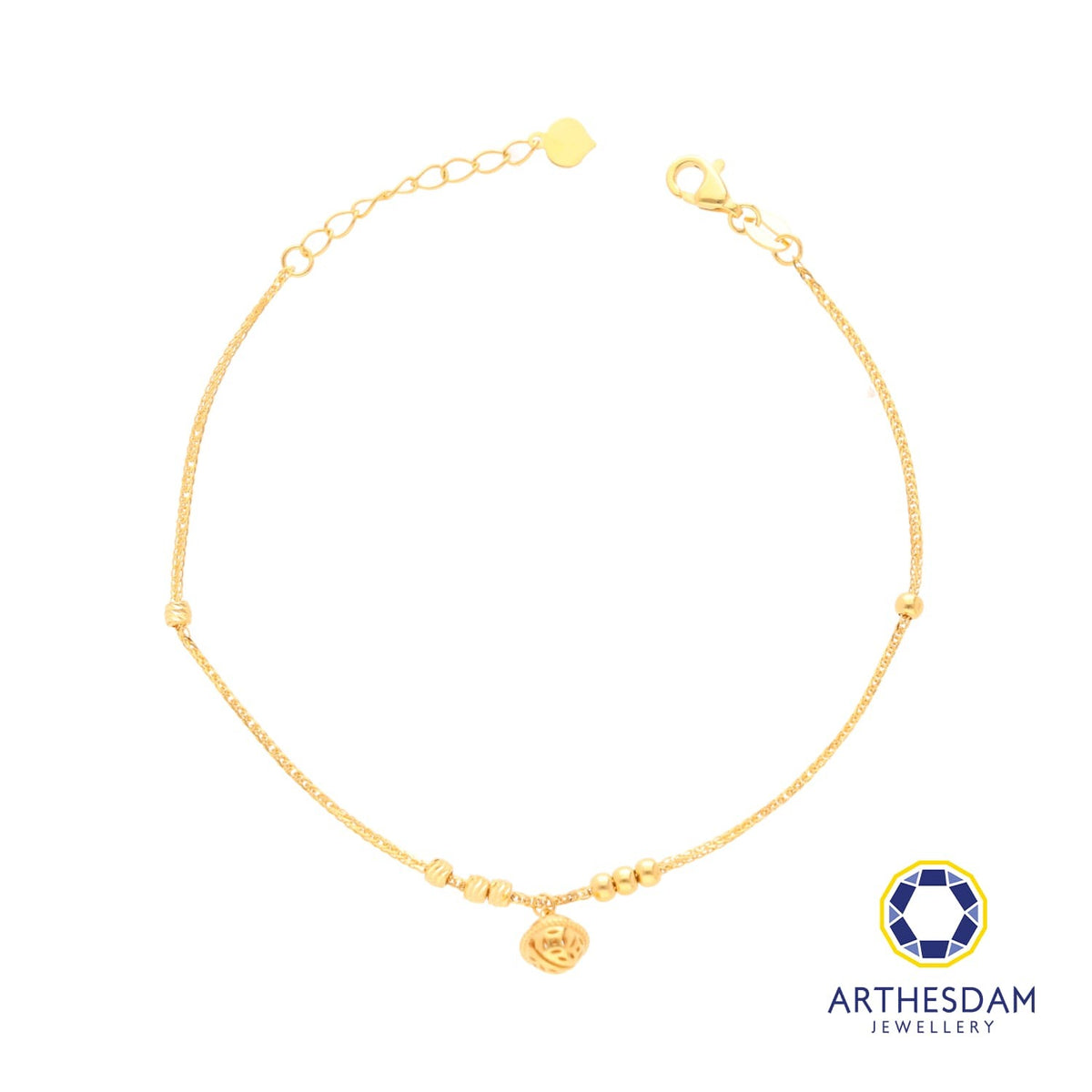 Arthesdam Jewellery 916 Gold Dangle Bell Bracelet