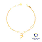 Arthesdam Jewellery 916 Gold Double Layer Dolphin Bracelet