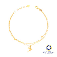 Load image into Gallery viewer, Arthesdam Jewellery 916 Gold Double Layer Dolphin Bracelet