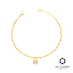 Arthesdam Jewellery 916 Gold Round Fu Blessing Bracelet