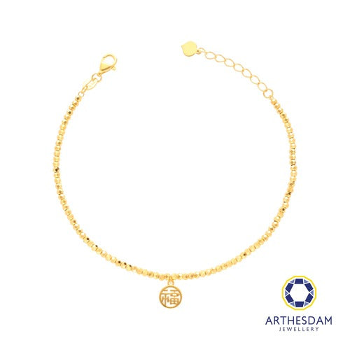 Arthesdam Jewellery 916 Gold Round Fu Blessing Bracelet