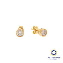 Load image into Gallery viewer, Arthesdam Jewellery 916 Gold Solitaire Bezel Earring

