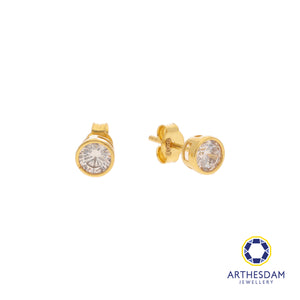 Arthesdam Jewellery 916 Gold Solitaire Bezel Earring
