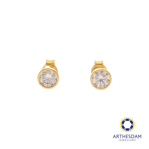 Arthesdam Jewellery 916 Gold Solitaire Bezel Earring