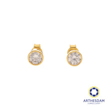 Load image into Gallery viewer, Arthesdam Jewellery 916 Gold Solitaire Bezel Earring
