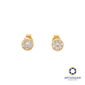 Arthesdam Jewellery 916 Gold Solitaire Bezel Earring